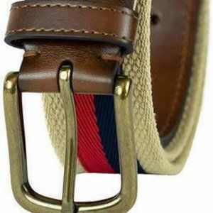 NEW Tommy Hilfiger Men's Ribbon Inlay Belt - Tan -